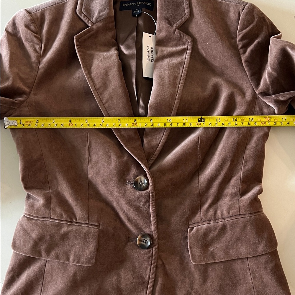 Banana Republic Factory Brown Velvet Blazer Womens Size 0 - Picture 12 of 14